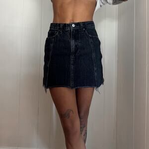 Abercrombie & Fitch Natural Rise Black Denim Skirt